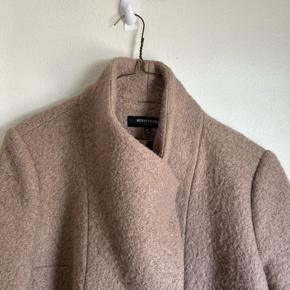 Kenneth Cole Long Pea Coat Cowl Neck Mauve - Picture 3 of 10